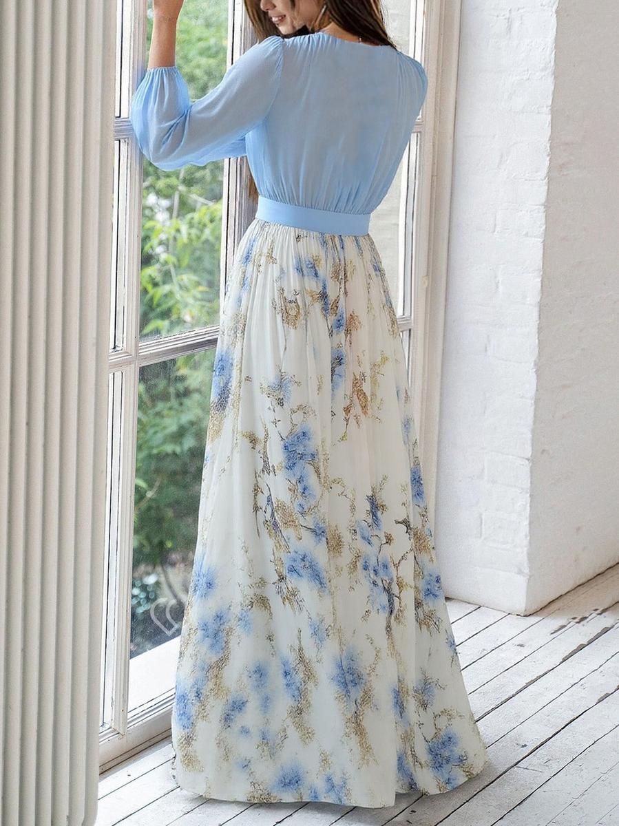AMELIA| Elegant Maxi Dress with Floral Pattern