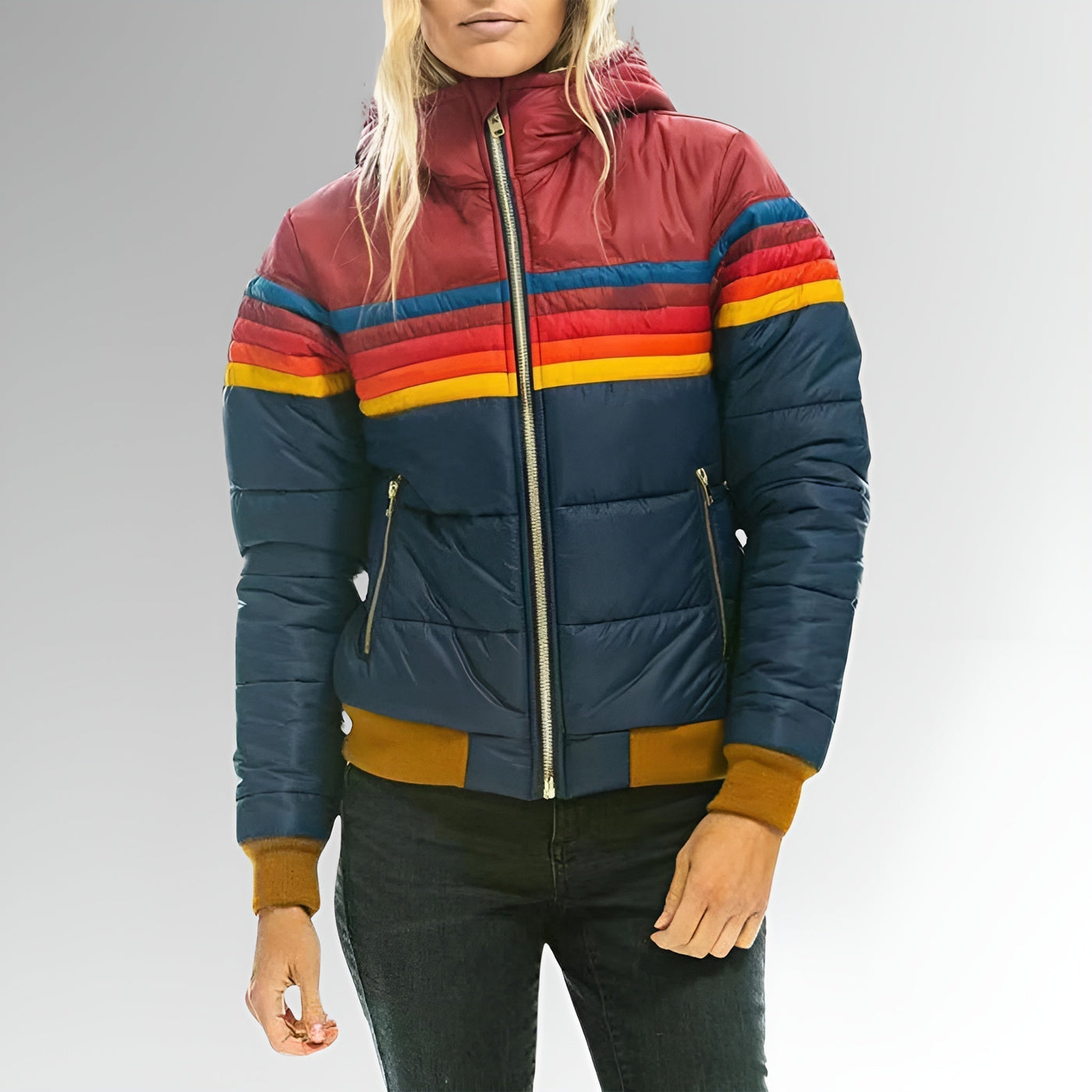 Katrina™ | Zip-Up Jacket with Rainbow Stripes