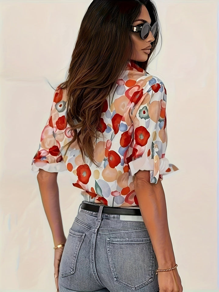 Sophia Vibrant Floral Long-Sleeve Shirt