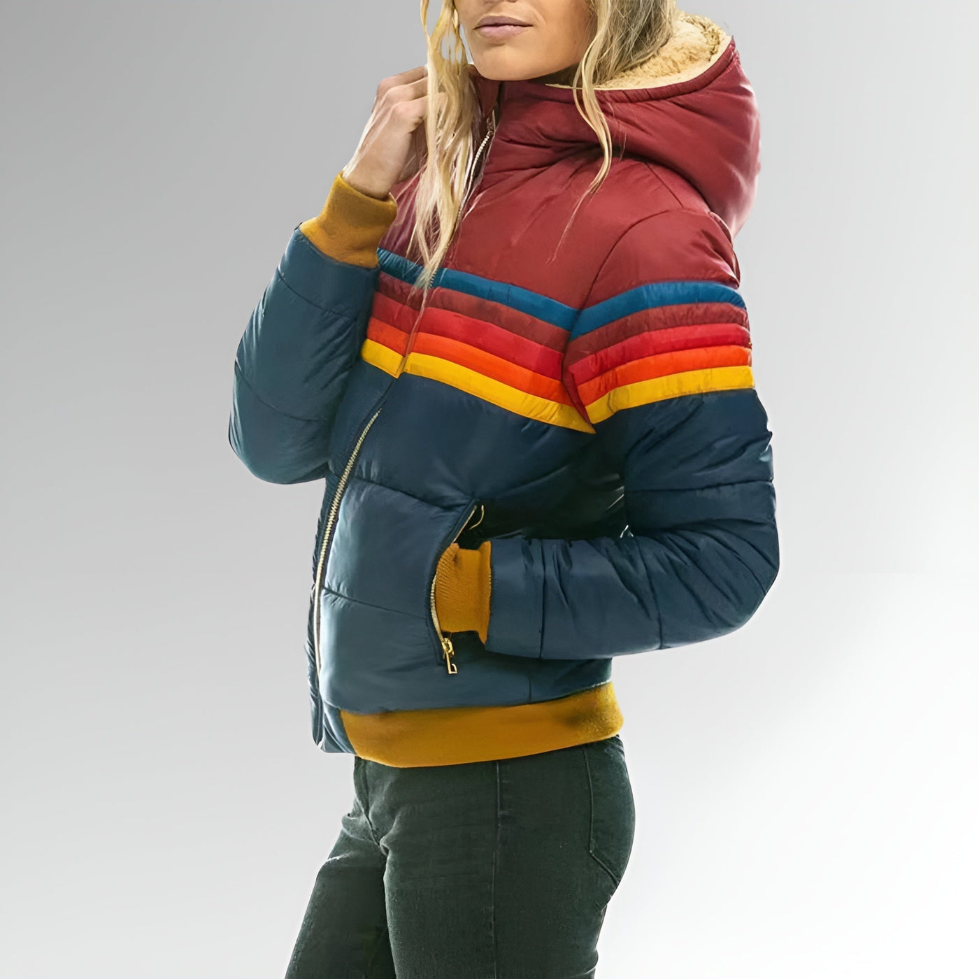 Katrina™ | Zip-Up Jacket with Rainbow Stripes