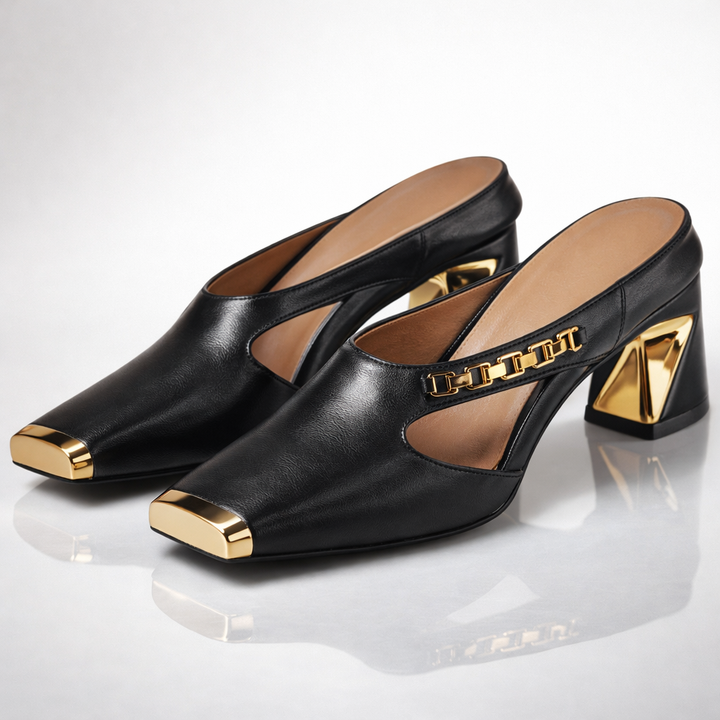 Alani Gilded Block Heels