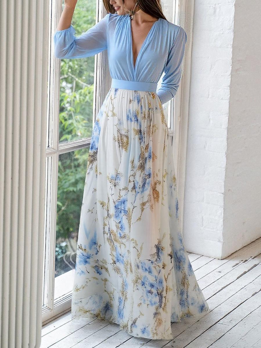 AMELIA| Elegant Maxi Dress with Floral Pattern