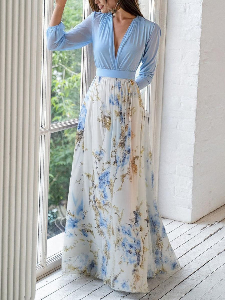 AMELIA| Elegant Maxi Dress with Floral Pattern