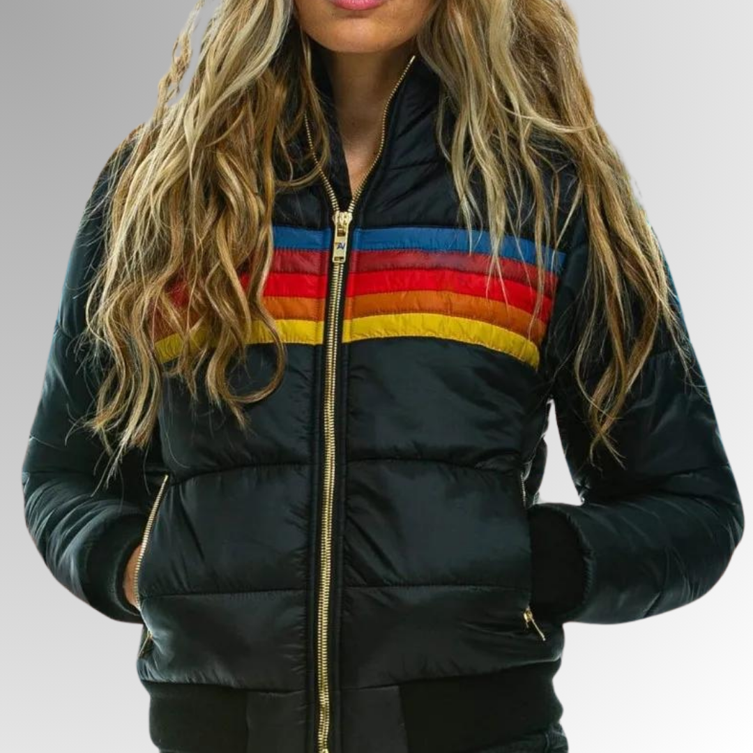 Katrina™ | Zip-Up Jacket with Rainbow Stripes