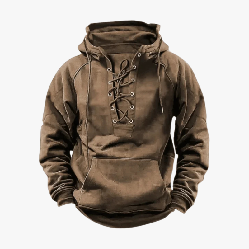 Nordic Lace-Up Winter Hoodie