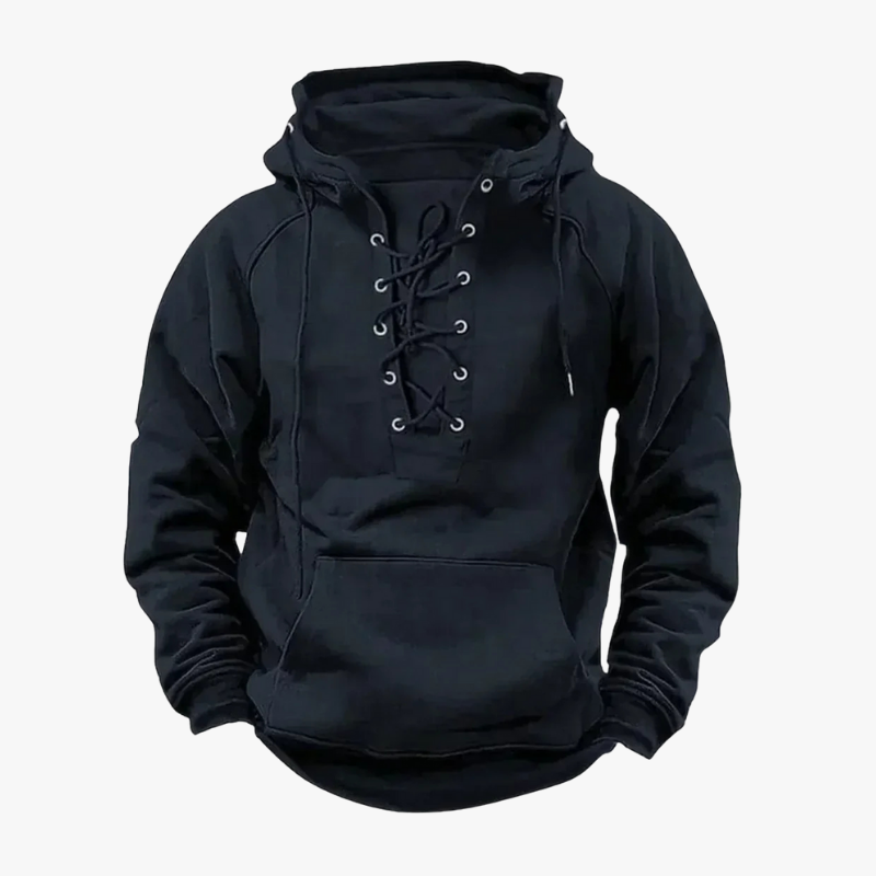 Nordic Lace-Up Winter Hoodie