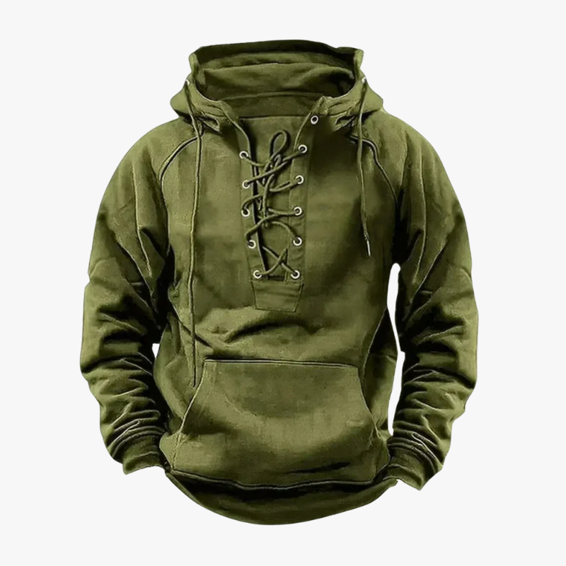 Nordic Lace-Up Winter Hoodie