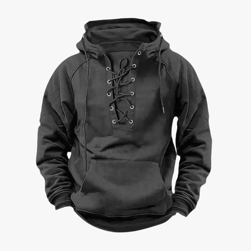 Nordic Lace-Up Winter Hoodie