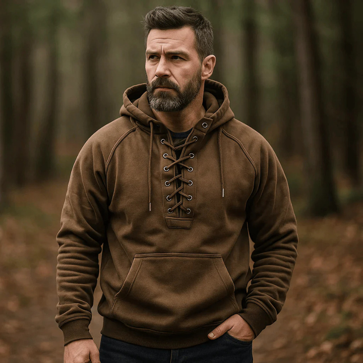 Nordic Lace-Up Winter Hoodie