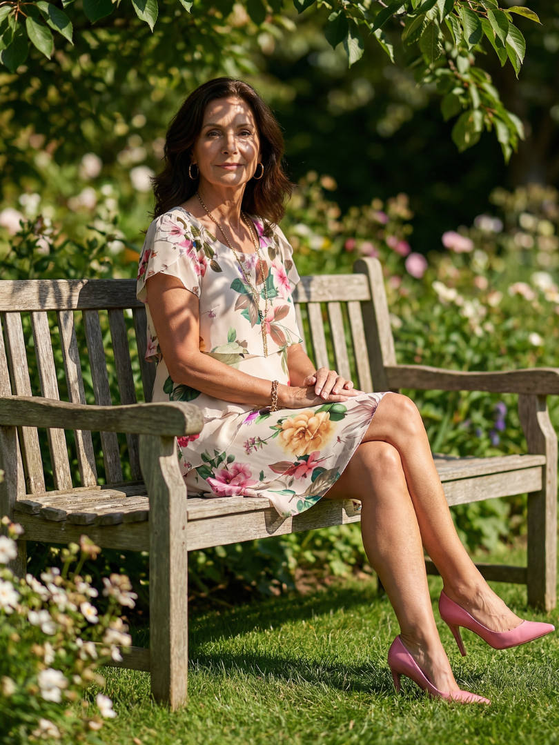 Elizabeth Refined Petal Knee Length Dress