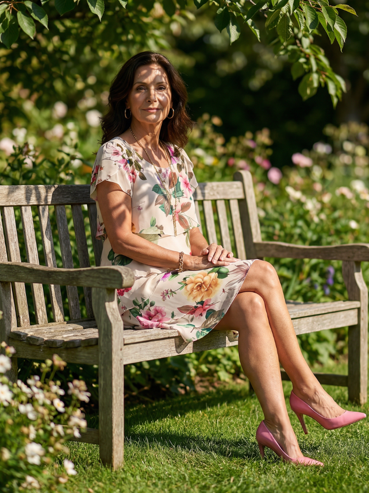 Elizabeth Refined Petal Knee Length Dress