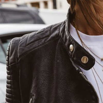 Kiki™ | Timeless Structured Vegan Leather Zip-Up Jacket
