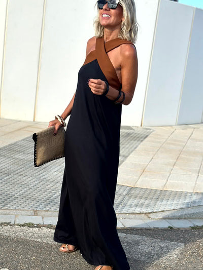 Anouk | Elegant Backless Dress with Stylish Crossed Neckline