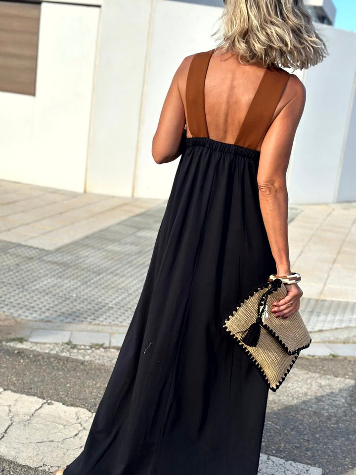 Anouk | Elegant Backless Dress with Stylish Crossed Neckline
