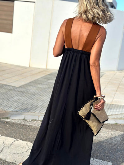 Anouk | Elegant Backless Dress with Stylish Crossed Neckline