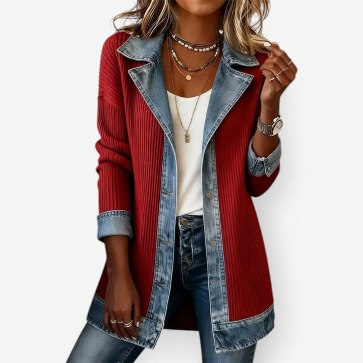 Patricia Women’s Blended Denim Jacket with Modern Layered Effect