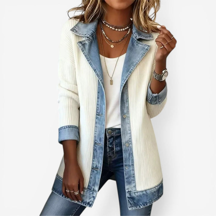Patricia Women’s Blended Denim Jacket with Modern Layered Effect