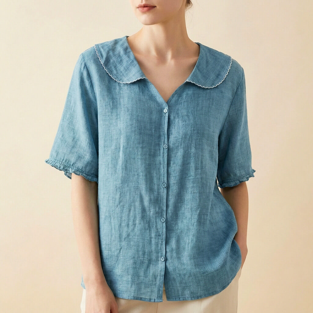 Emily Cotton-Linen Blouse
