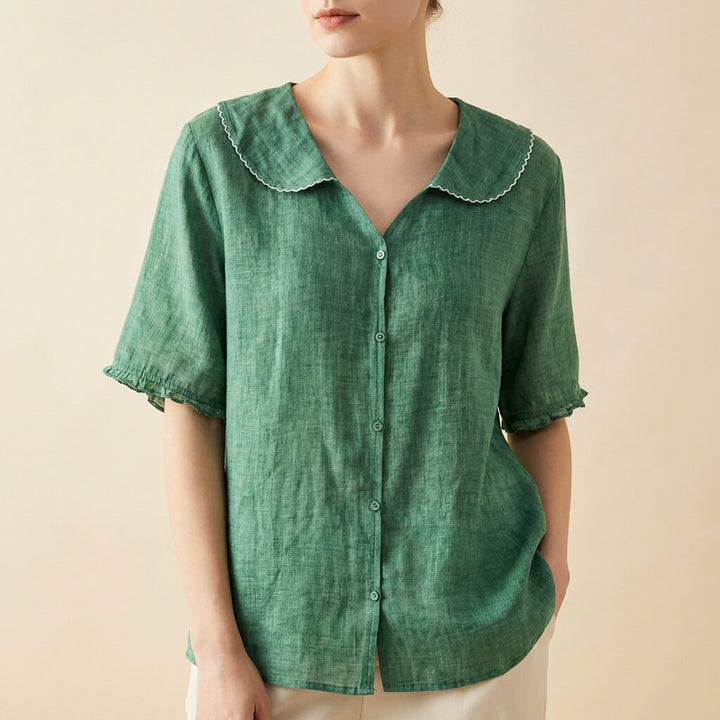 Emily Cotton-Linen Blouse