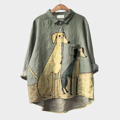 PALMIRA | Oversized Shirt with Dog-Inspired Design and Everyday Comfort for a Carefree Look