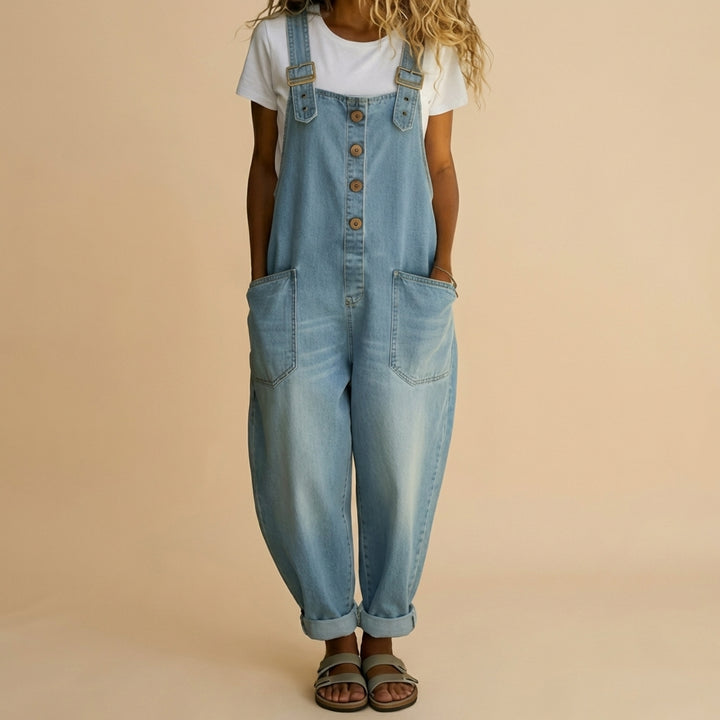 Lena Vintage Cotton Denim Jumpsuit