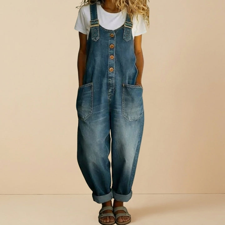 Lena Vintage Cotton Denim Jumpsuit