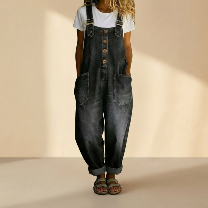 Lena Vintage Cotton Denim Jumpsuit