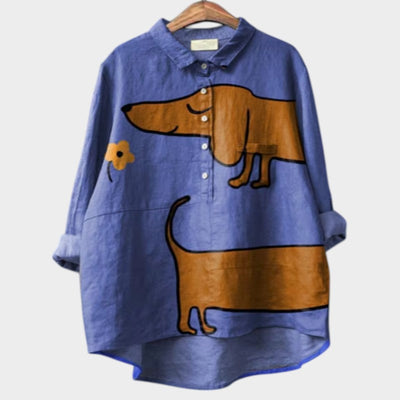 PALMIRA | Oversized Shirt with Dog-Inspired Design and Everyday Comfort for a Carefree Look