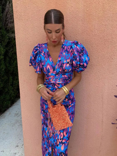 Giada™ | Colorful Pleated Midi Dress