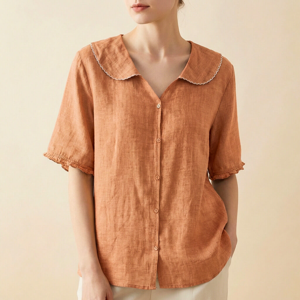 Emily Cotton-Linen Blouse
