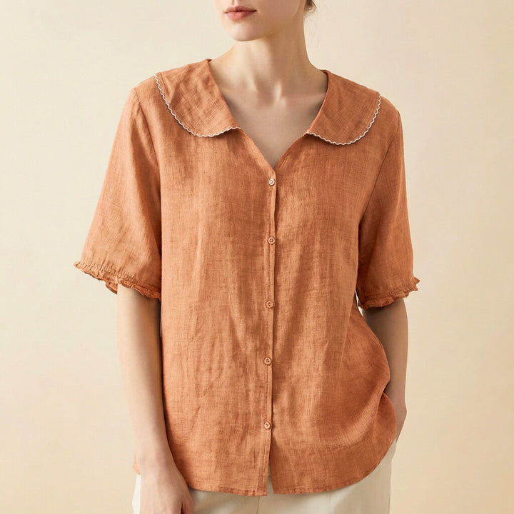 Emily Cotton-Linen Blouse