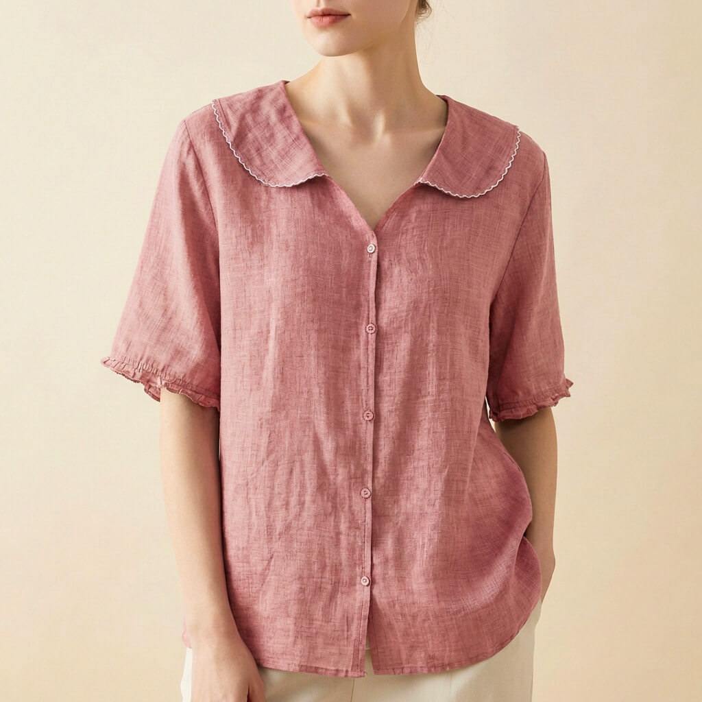 Emily Cotton-Linen Blouse