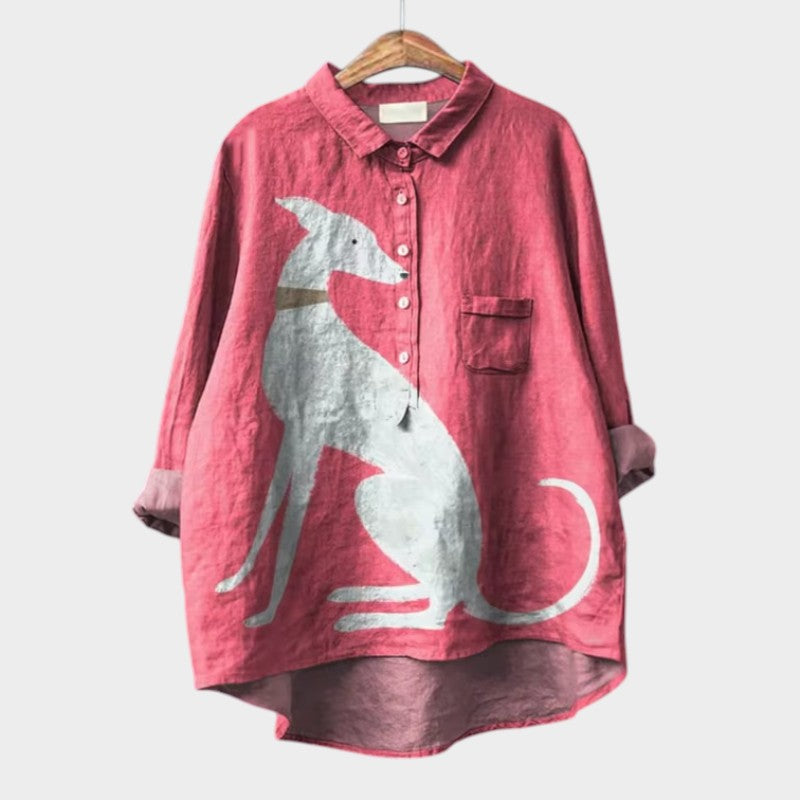 PALMIRA | Oversized Shirt with Dog-Inspired Design and Everyday Comfort for a Carefree Look