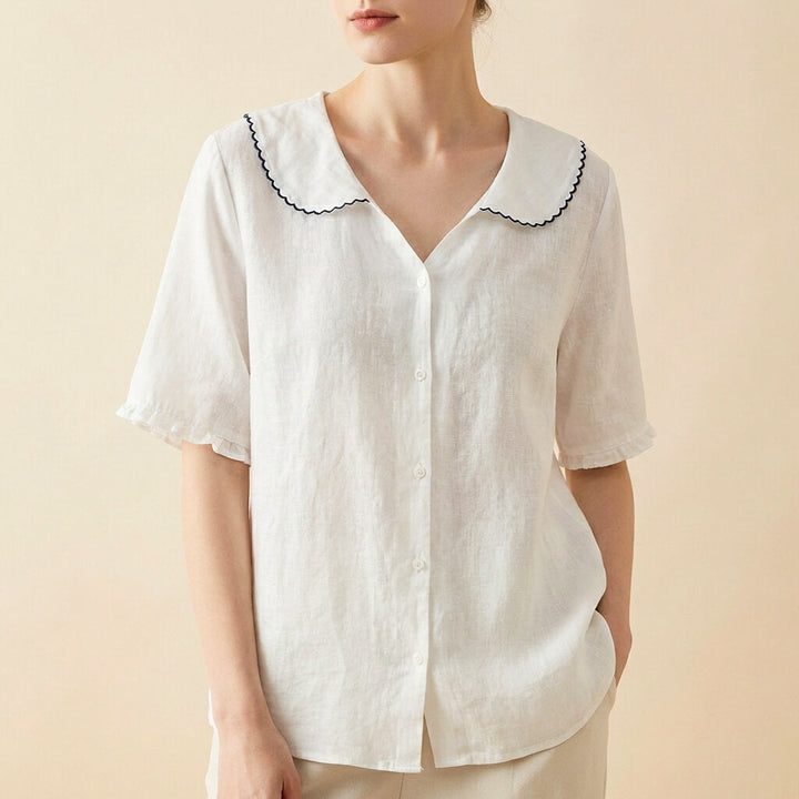 Emily Cotton-Linen Blouse